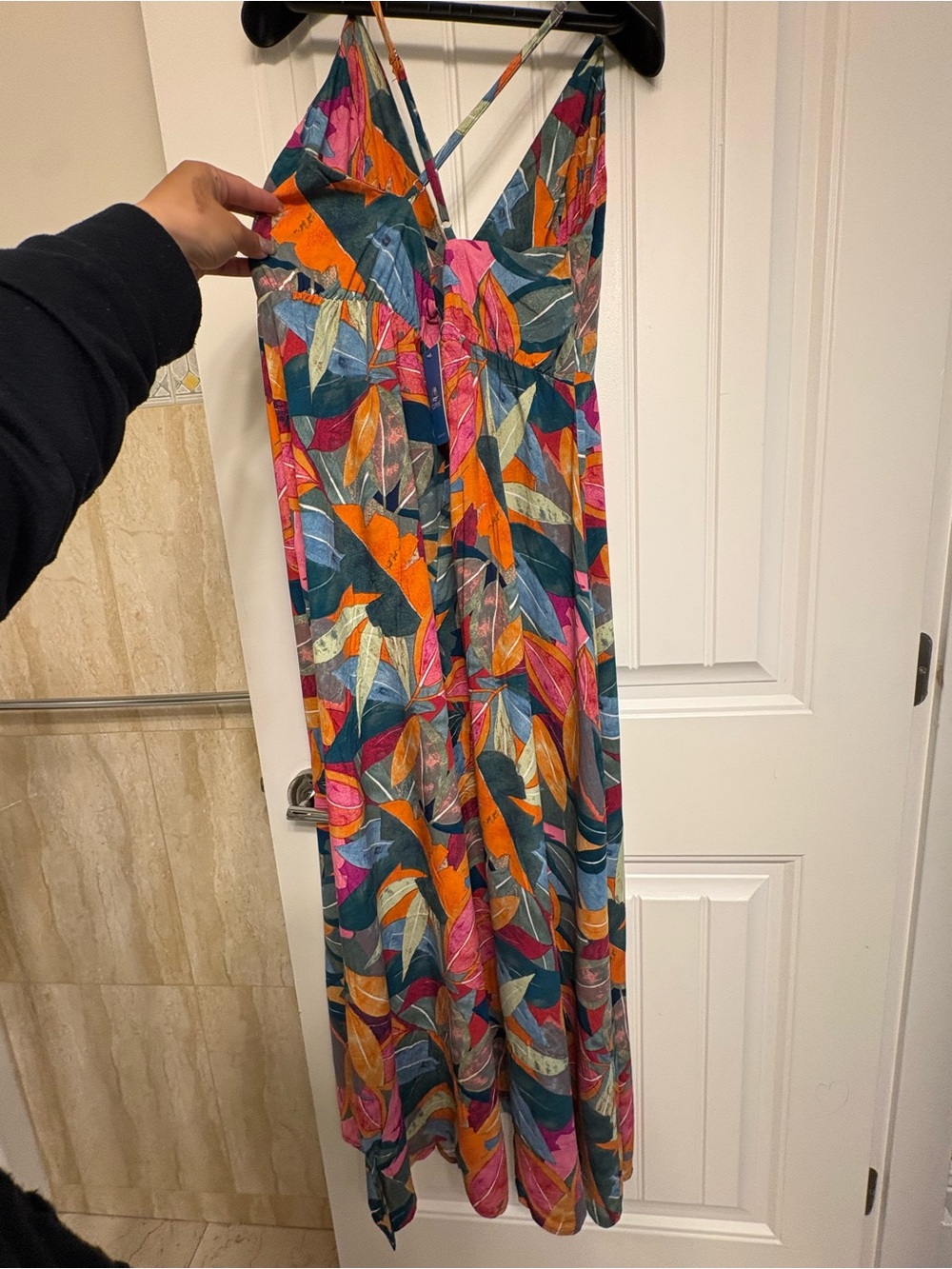NWT CupShe Dreamy Blossom Abstract Maxi Dress size M - Picture 4 of 7
